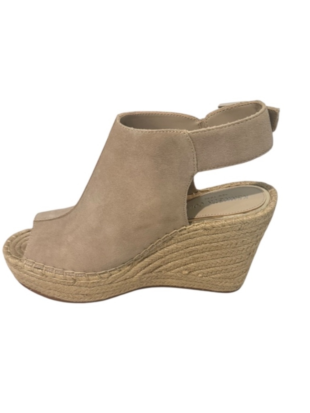 Kenneth Cole New York Women s Olivia Espadrille Peep-Toe Wedges, Almond 7.5M - Picture 3 of 4